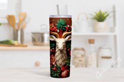 3D Western Christmas Deer Tumbler Wrap PNG Product Image 2
