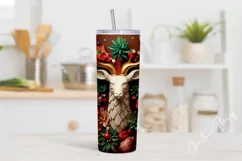 3D Western Christmas Deer Tumbler Wrap PNG Product Image 2