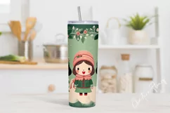 Cute Christmas Carolers Tumbler Wrap PNG Product Image 2
