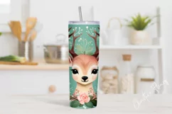 Cute Christmas Reindeer Tumbler Wrap PNG Product Image 2