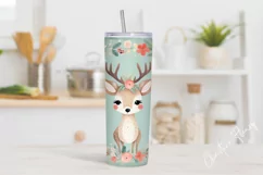 Cute Christmas Reindeer Tumbler Wrap PNG Product Image 2
