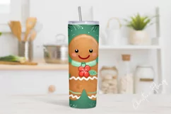 Cute Christmas Gingerbread Man Tumbler Wrap PNG Product Image 2
