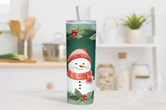 Cute Christmas Snowman Tumbler Wrap PNG Product Image 2