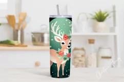 Cute Christmas Reindeer Tumbler Wrap PNG Product Image 2