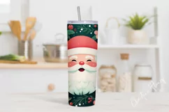 Cute Christmas Santa Tumbler Wrap PNG Product Image 2
