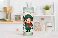 Cute Christmas Carolers Tumbler Wrap PNG Product Image 2