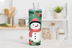 Cute Christmas Snowman Tumbler Wrap PNG Product Image 2