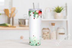 Cute Watercolor Christmas Frame Tumbler Wrap PNG Product Image 2