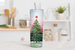 Cute Watercolor Christmas Tree Tumbler Wrap PNG Product Image 2