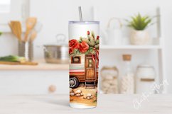 Watercolor Western Camper Van Tumbler Wrap PNG Product Image 2