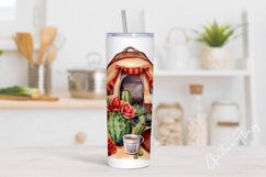 Watercolor Western Camping Tumbler Wrap PNG Product Image 2