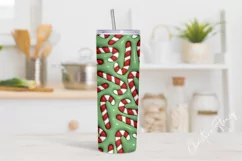 Inflated Candy Cane Christmas Tumbler Wrap PNG Product Image 2