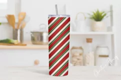 Inflated Striped Christmas Tumbler Wrap PNG Product Image 2