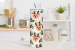 Inflated Reindeer Christmas Tumbler Wrap PNG Product Image 2