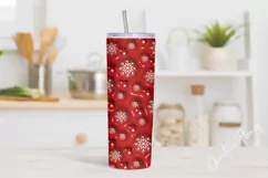 Inflated Snowflake Christmas Tumbler Wrap PNG Product Image 2