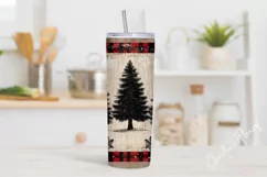 Rustic Christmas Tumbler Wrap PNG | Christmas PNG Product Image 2