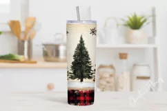 Rustic Christmas Tumbler Wrap PNG | Christmas PNG Product Image 2