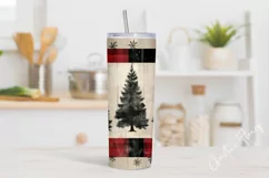 Rustic Christmas Tumbler Wrap PNG | Christmas PNG Product Image 2