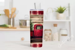 Rustic Truck Christmas Tumbler Wrap PNG | Christmas PNG Product Image 2
