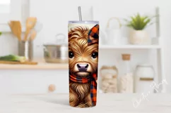 Cute Fall Highland Cow Tumbler Wrap PNG | Fall PNG Product Image 2