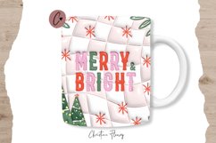 3D Inflated Merry &amp; Bright Mug Wrap | Mug Sublimation Product Image 1