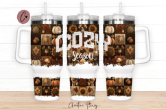 Fall Patchwork Cozy Season 40oz Tumbler Wrap Product Image 1