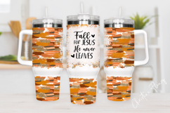 Fall For Jesus He Never Leaves 40oz Tumbler Wrap Product Image 2