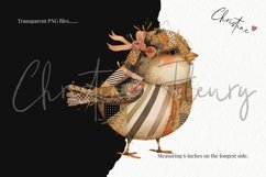 Patchwork Vintage Birds Clipart | Vintage PNG Product Image 3