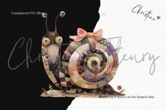 Patchwork Snails Clipart | Vintage PNG Product Image 3