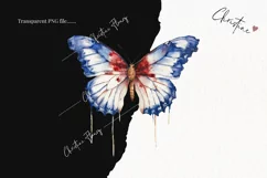 Watercolor Patriotic Butterflies Clipart | Watercolor USA Product Image 2