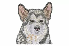 Alaskan Malamute Puppy embroidery file - Dog gifts Product Image 1