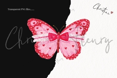 Pink Valentine Butterfly Clipart Bundle Product Image 3