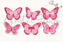 Pink Valentine Butterfly Clipart Bundle Product Image 4