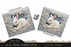 3D Embroidered Baby Bunny Tumbler Wrap PNG Product Image 3