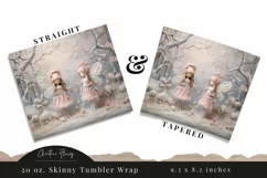 3D Embroidered Winter Fairies Tumbler Wrap PNG Product Image 3