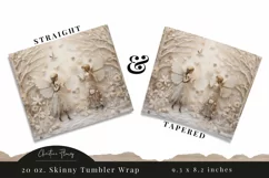 3D Embroidered Winter Fairies Tumbler Wrap PNG Product Image 3