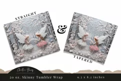 3D Embroidered Winter Fairies Tumbler Wrap PNG Product Image 3
