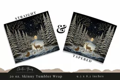 3D Embroidered Winter Night Tumbler Wrap PNG Product Image 3