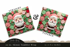 3D Christmas Santa Tumbler Wrap PNG Product Image 3