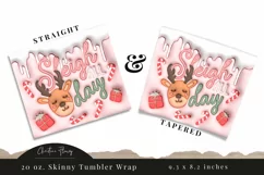 3D Inflated Sleigh All Day Tumbler Wrap PNG Product Image 3