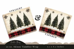 Rustic Christmas Tumbler Wrap PNG | Christmas PNG Product Image 3
