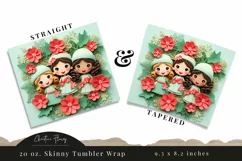 3D Christmas Carolers Tumbler Wrap PNG Product Image 3