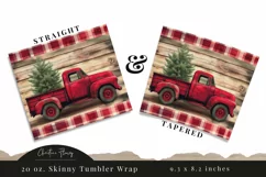 Rustic Truck Christmas Tumbler Wrap PNG | Christmas PNG Product Image 3