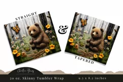 3D Embroidered Baby Bear Tumbler Wrap PNG Product Image 3