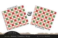 Inflated Checkered Christmas Tumbler Wrap PNG Product Image 3