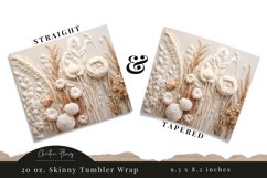 3D Embroidered Boho Flowers Tumbler Wrap PNG Product Image 3
