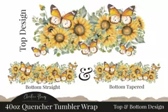 Sunflowers And Butterflies 40oz Tumbler Wrap Product Image 3