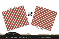 Inflated Striped Christmas Tumbler Wrap PNG Product Image 3