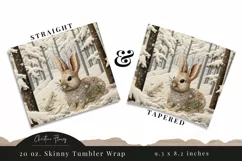 3D Embroidered Snow Bunny Tumbler Wrap PNG Product Image 3