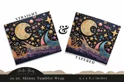 3D Embroidered Moon and Stars Tumbler Wrap PNG Product Image 3